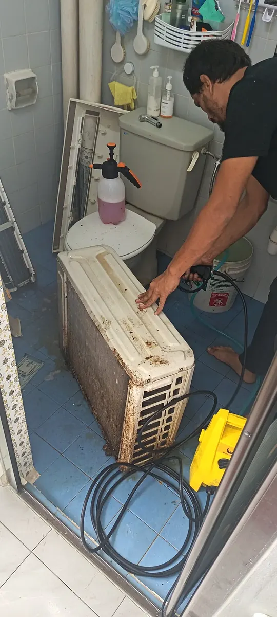 National aircond chemical service with canvas wrap in KL by KL Renovator