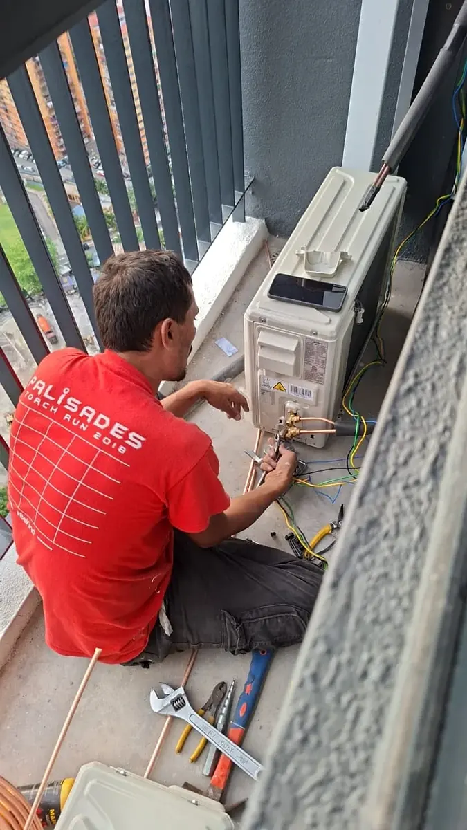 Replacement compressor installed on an aircond outdoor unit at a Rawang residential property