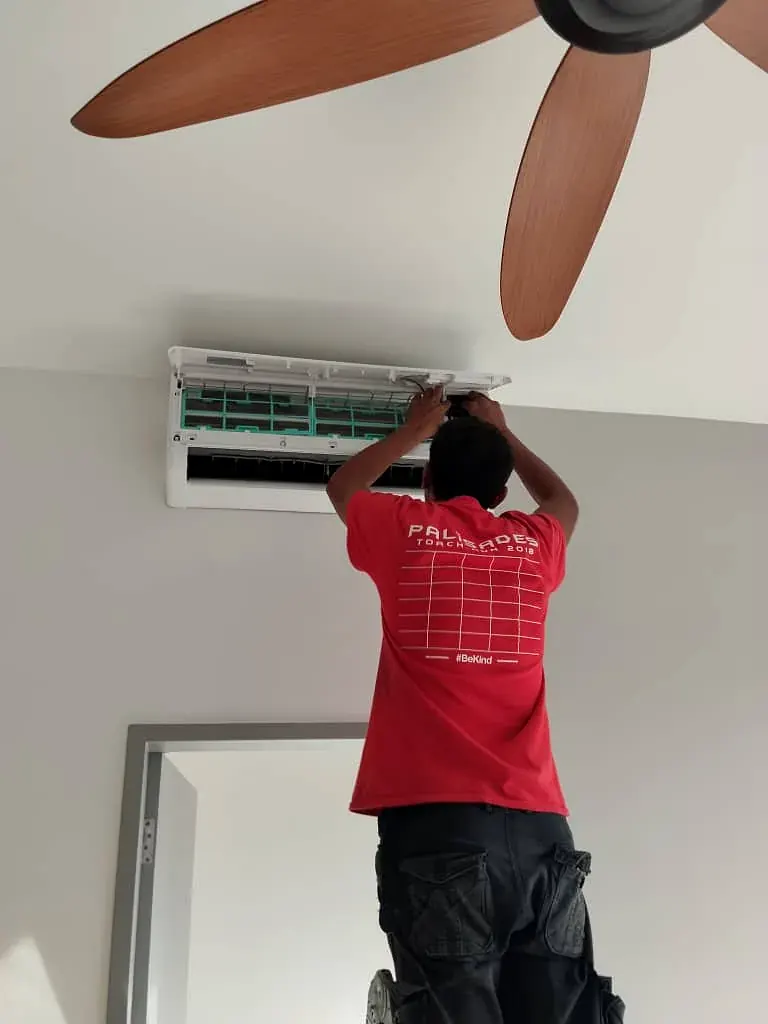 New wall-mounted aircond installation for a Malaysian home in Petaling Jaya