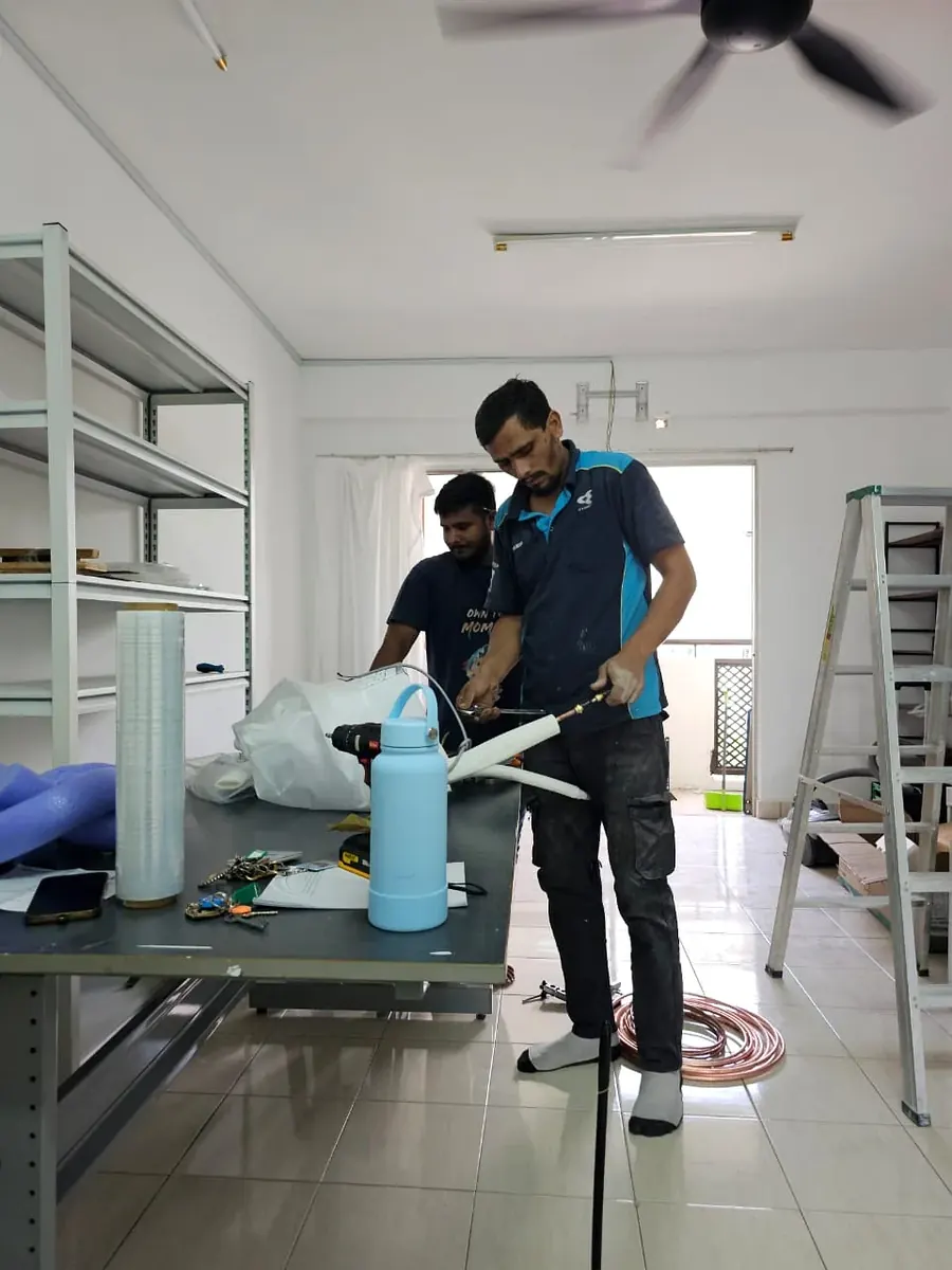 LG aircond indoor unit opened for chemical overhaul in Klang