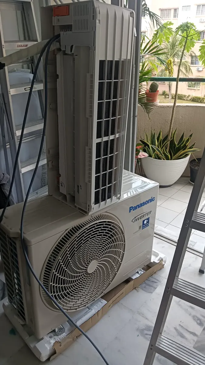 LG aircond wall-mounted unit installed in a Kuala Lumpur condo with proper bracket support